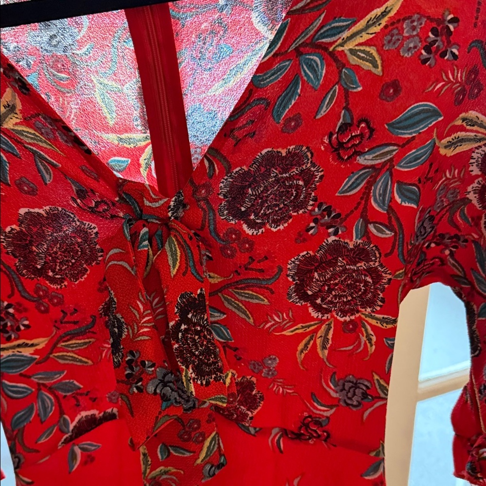 Parisian Works Red Floral Mini Dress - Picture 4 of 4